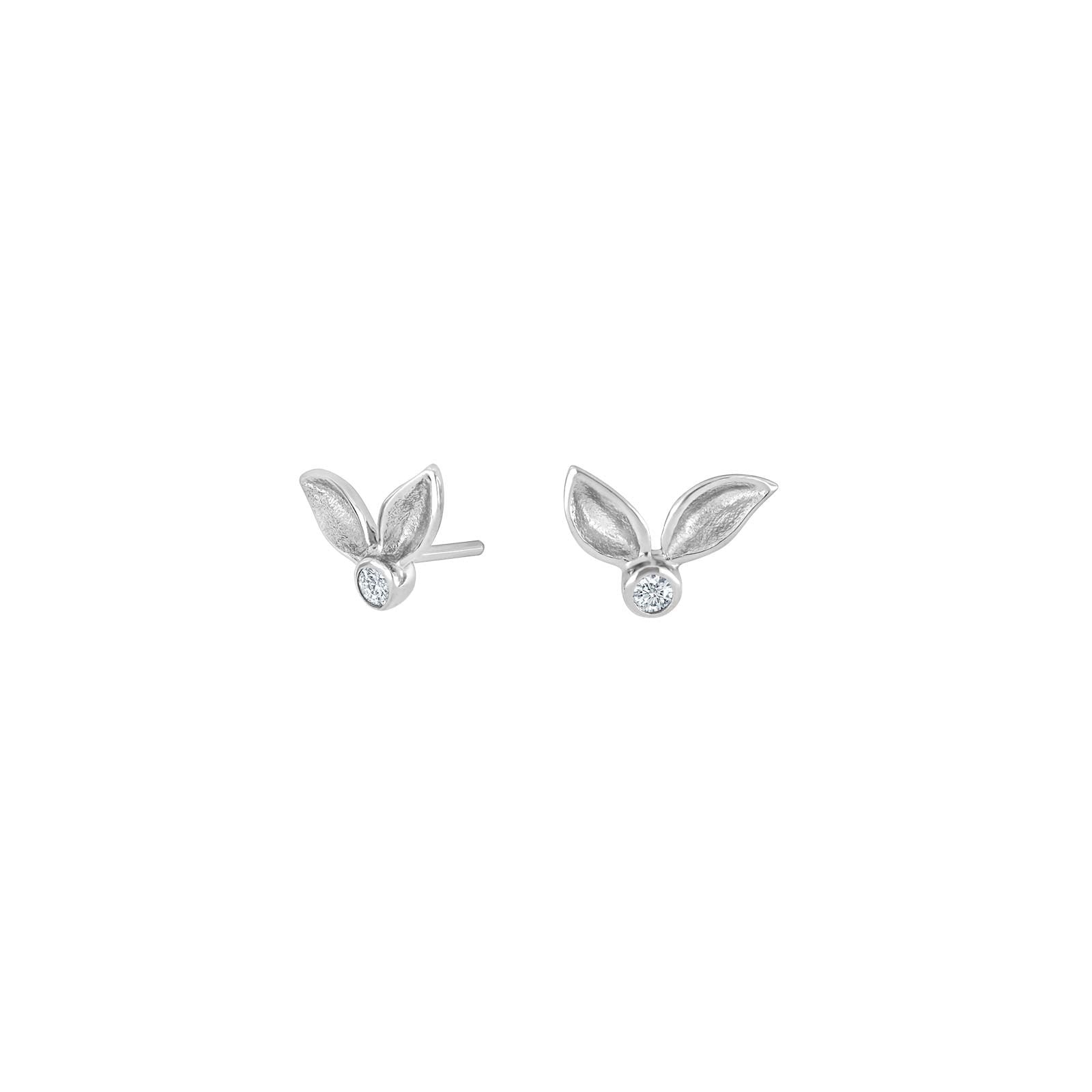 Rhod. silver earrings w/cz