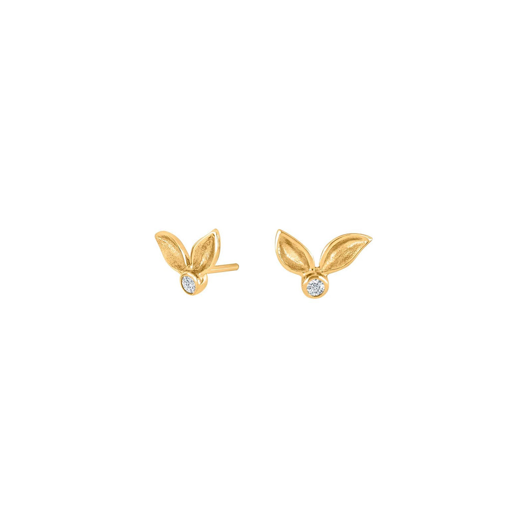 Goldpl. silver earrings w/cz