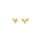 Goldpl. silver earrings w/cz