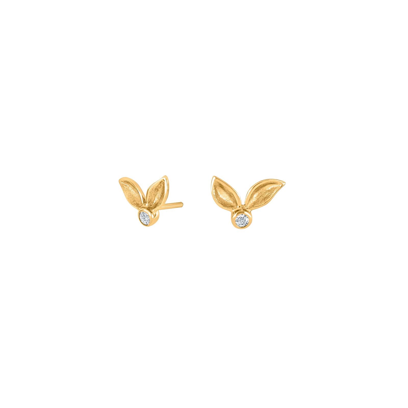Goldpl. silver earrings w/cz