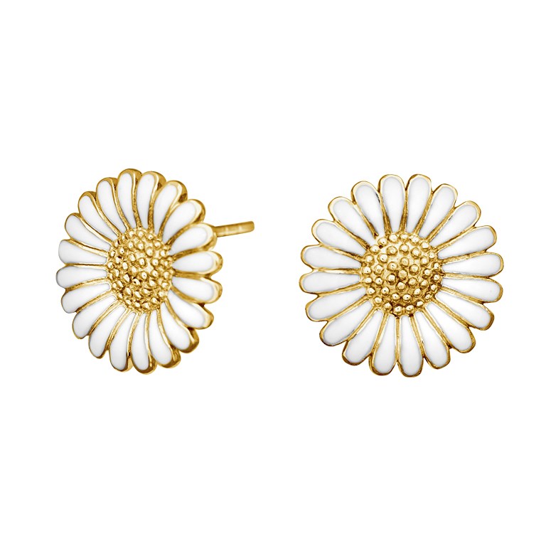 Goldpl. silver earrings Marguerite 15mm