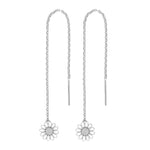 Rhod. silver earrings Marguerite 7mm