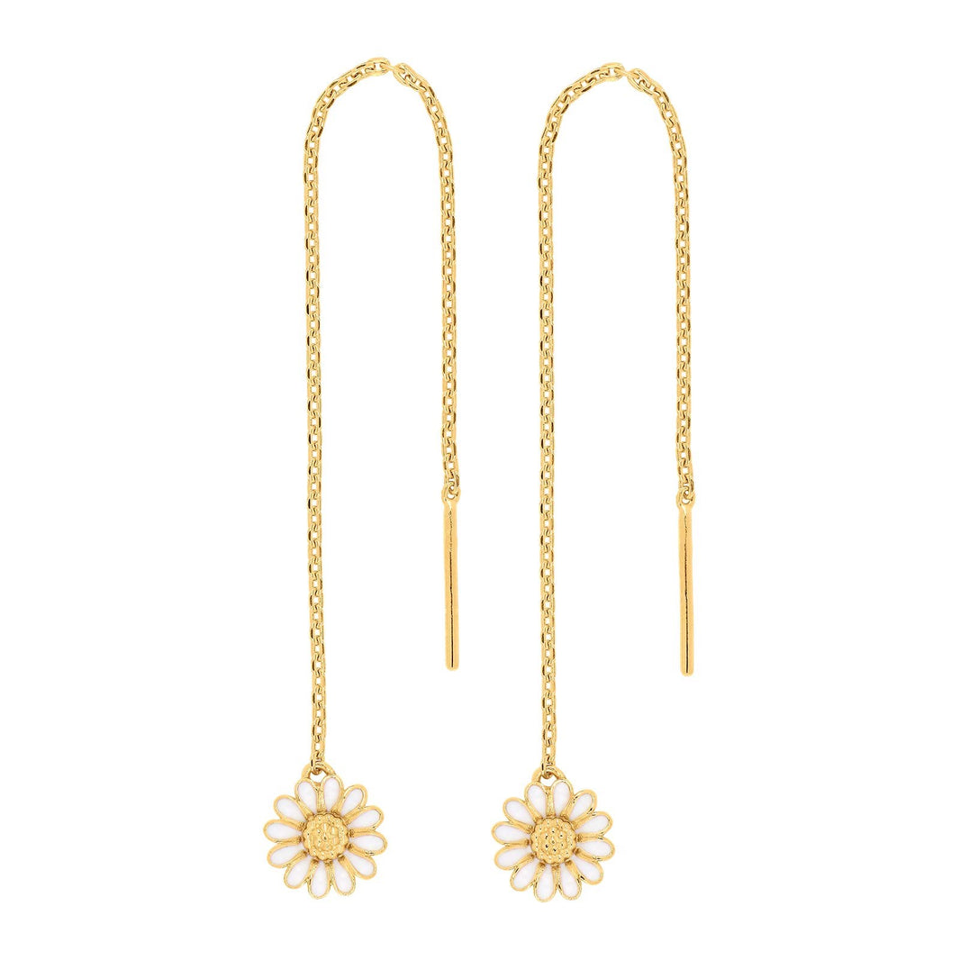 Goldpl. silver earrings Marguerite 7mm