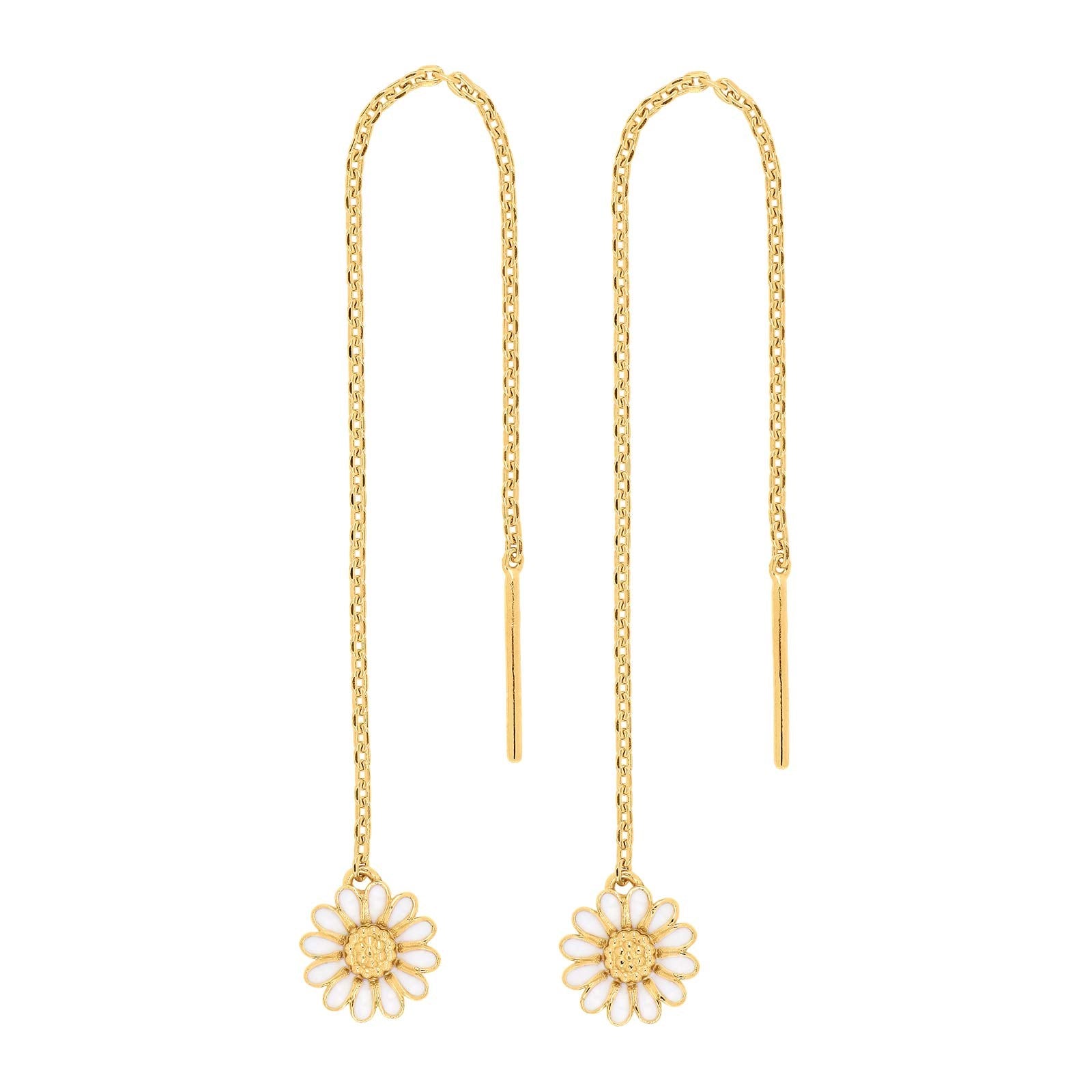 Goldpl. silver earrings Marguerite 7mm
