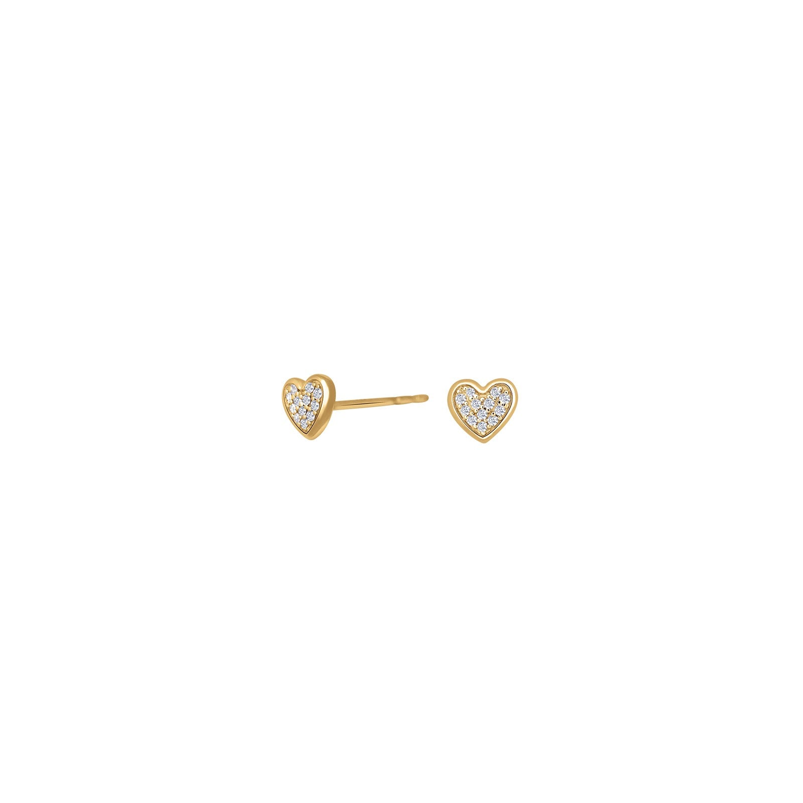 14ct. gold earrings heart w/dia. 0.05ct W/SI