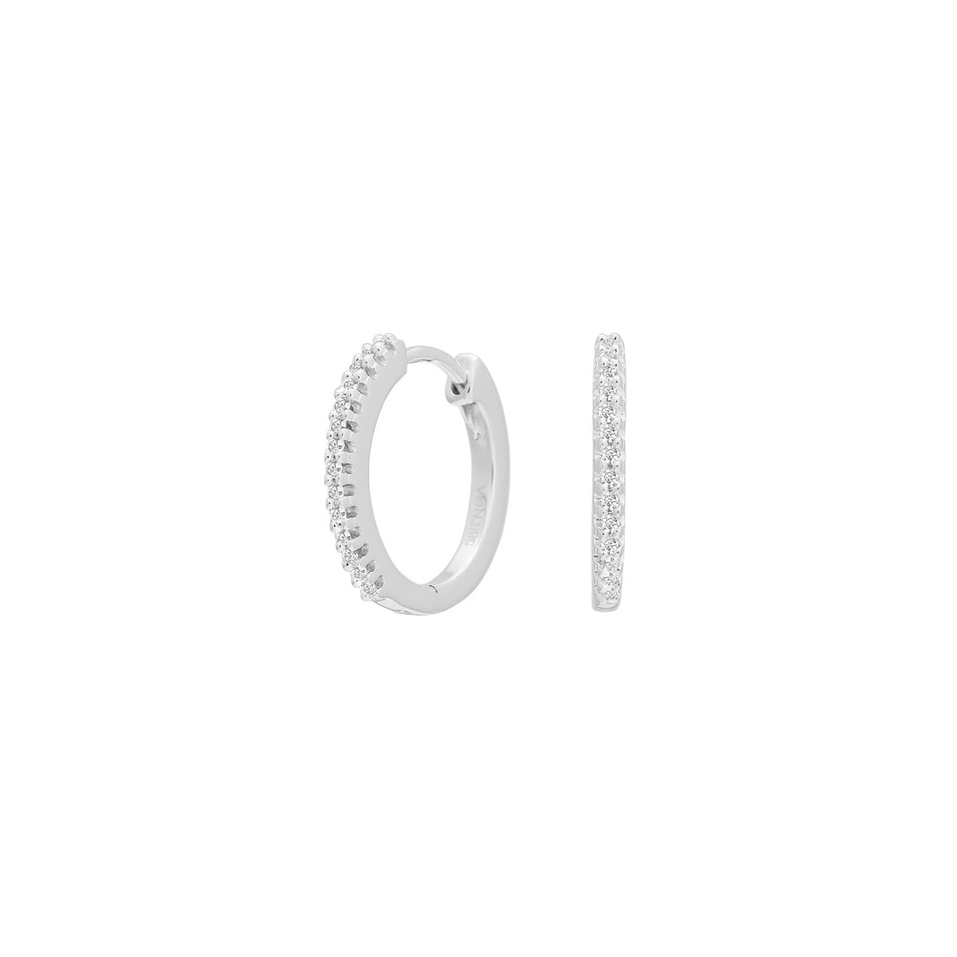 14ct. whitegold hoops w/dia. 0.10ct W/SI