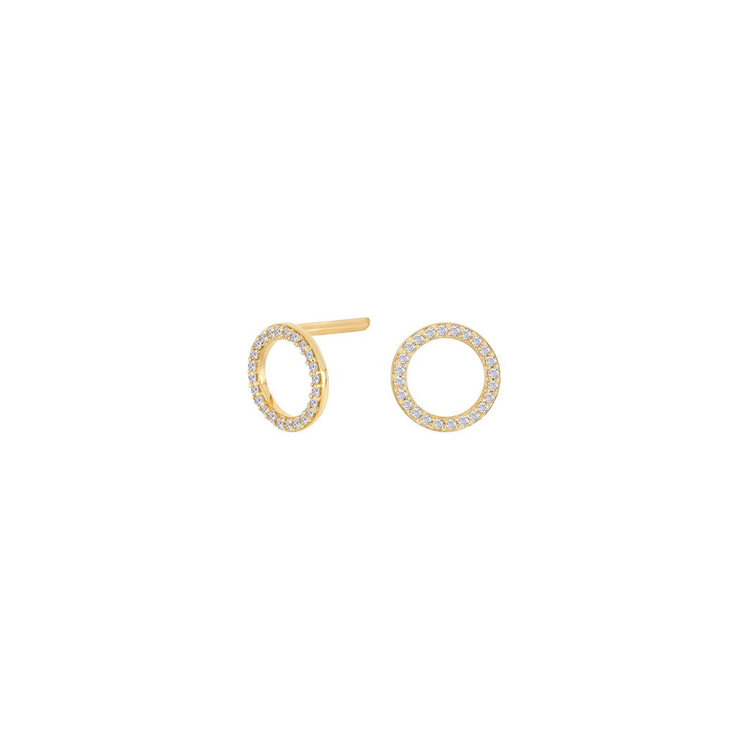 14ct. gold earrings w/dia. 0.06ct W/SI