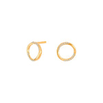 14ct. gold earrings w/dia. 0.05ct W/SI