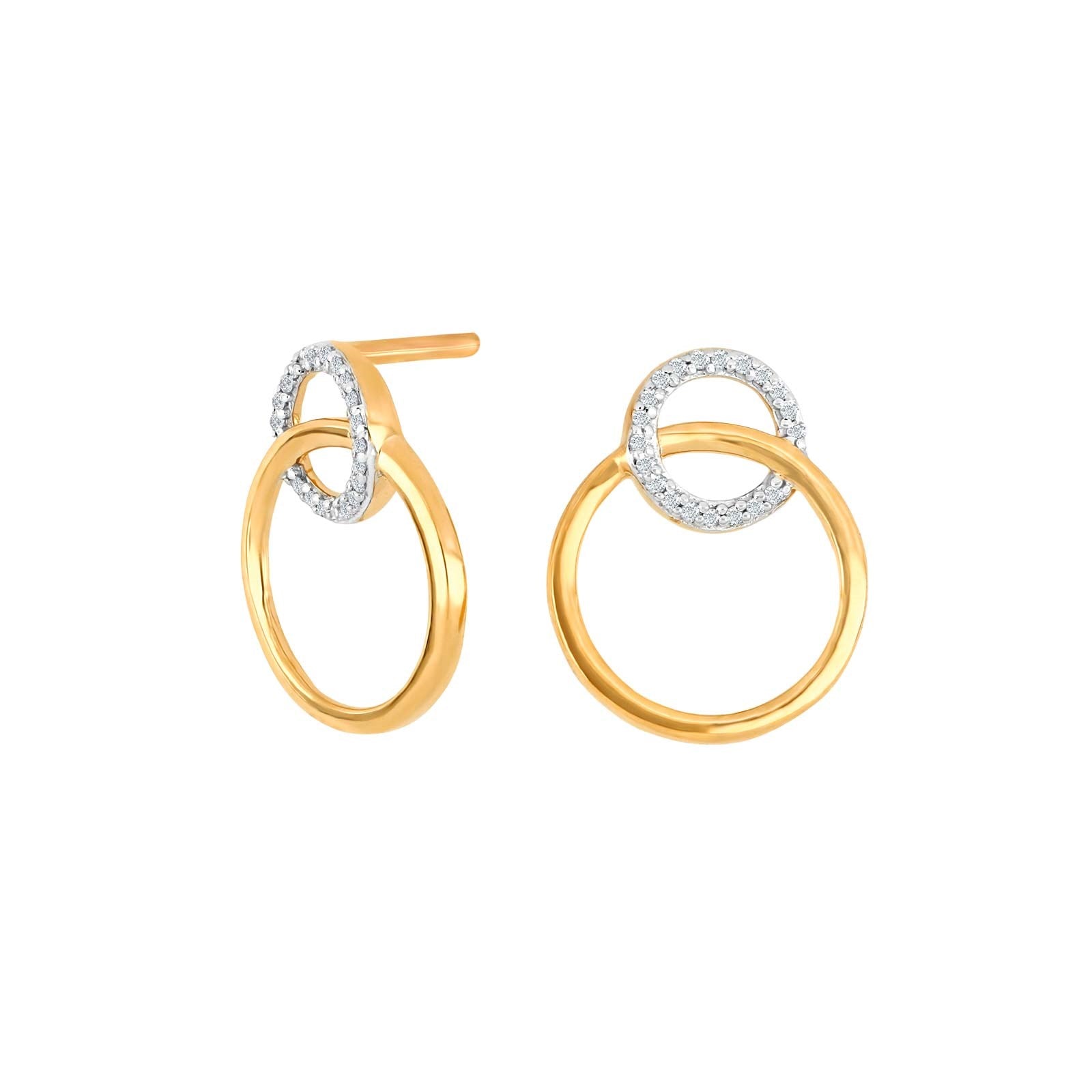 14ct. gold earrings w/dia. 0.05ct W/SI