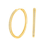 14ct. gold hoops w/dia. 0.15ct W/SI