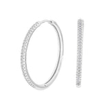 14kt. hvidguldscreoler m/dia. 0.15ct W/SI 23mm