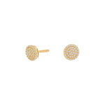 14ct. gold earrings w/dia. 0.09ct W/SI