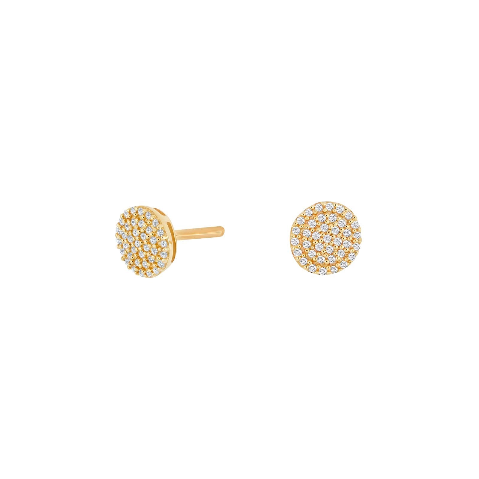 14ct. gold earrings w/dia. 0.09ct W/SI