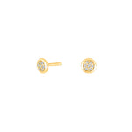 14ct. gold earrings w/dia. 0.045ct W/SI