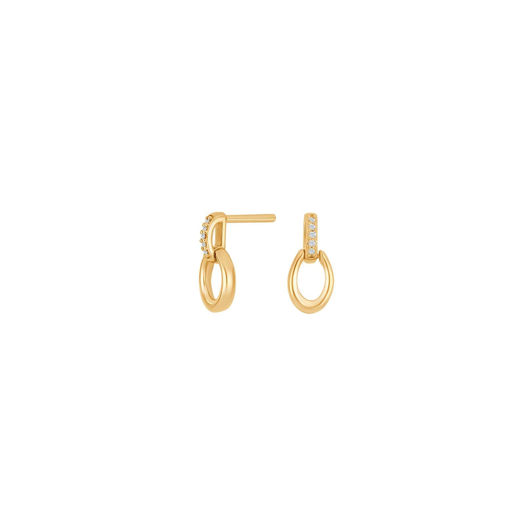 14ct. gold earrings w/dia. 0.015ct W/SI