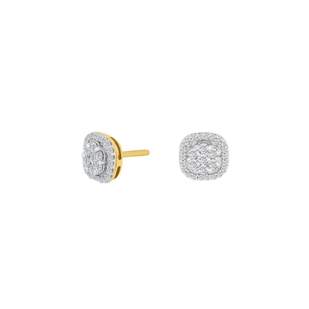 14ct. gold earrings w/dia. 0.29ct W/SI