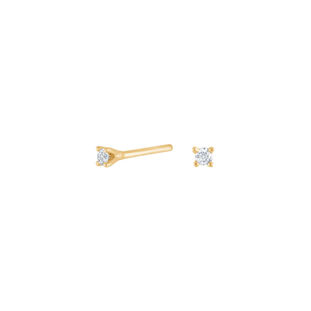 HEART 14ct. gold earrings w/dia. 0.06ct W/SI