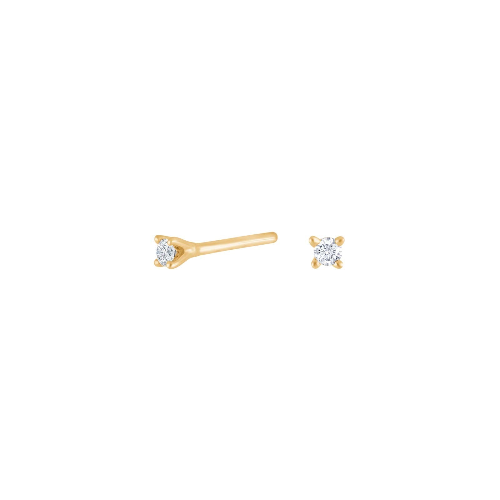 HEART 14ct. gold earrings w/dia. 0.06ct W/SI