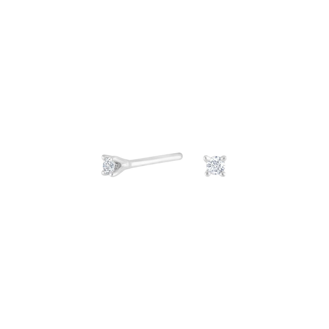HEART 14ct. whitegold earrings w/dia 0.06ct W/SI