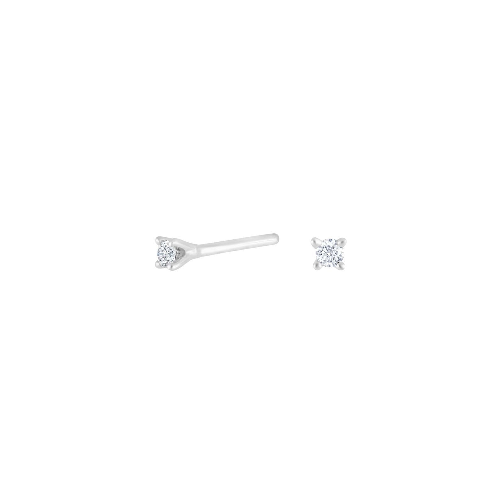 HEART 14ct. whitegold earrings w/dia 0.06ct W/SI