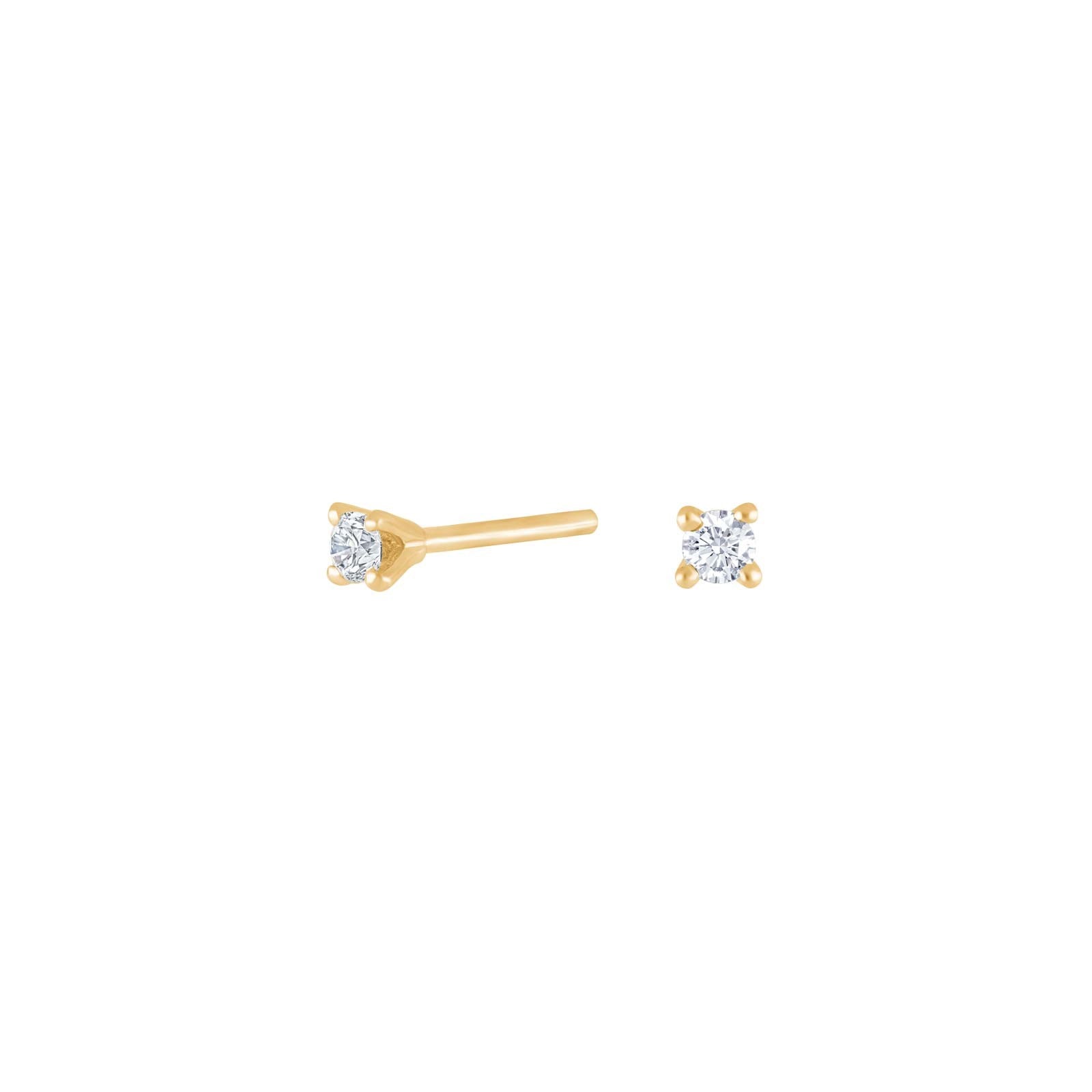 HEART 14ct. gold earrings w/dia. 0.10ct W/SI