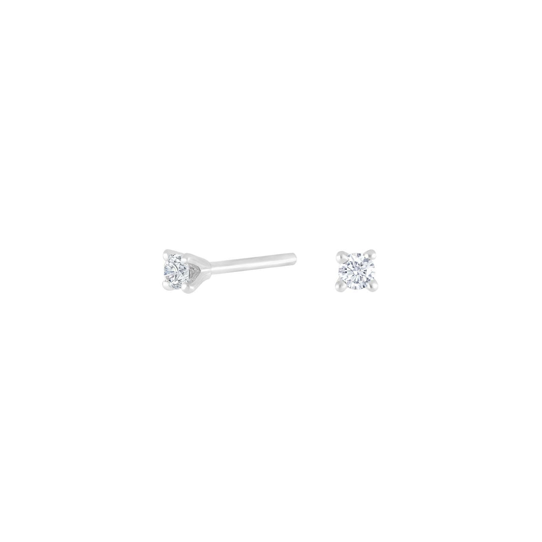 HEART 14ct. whitegold earrings w/dia 0.10ct W/SI