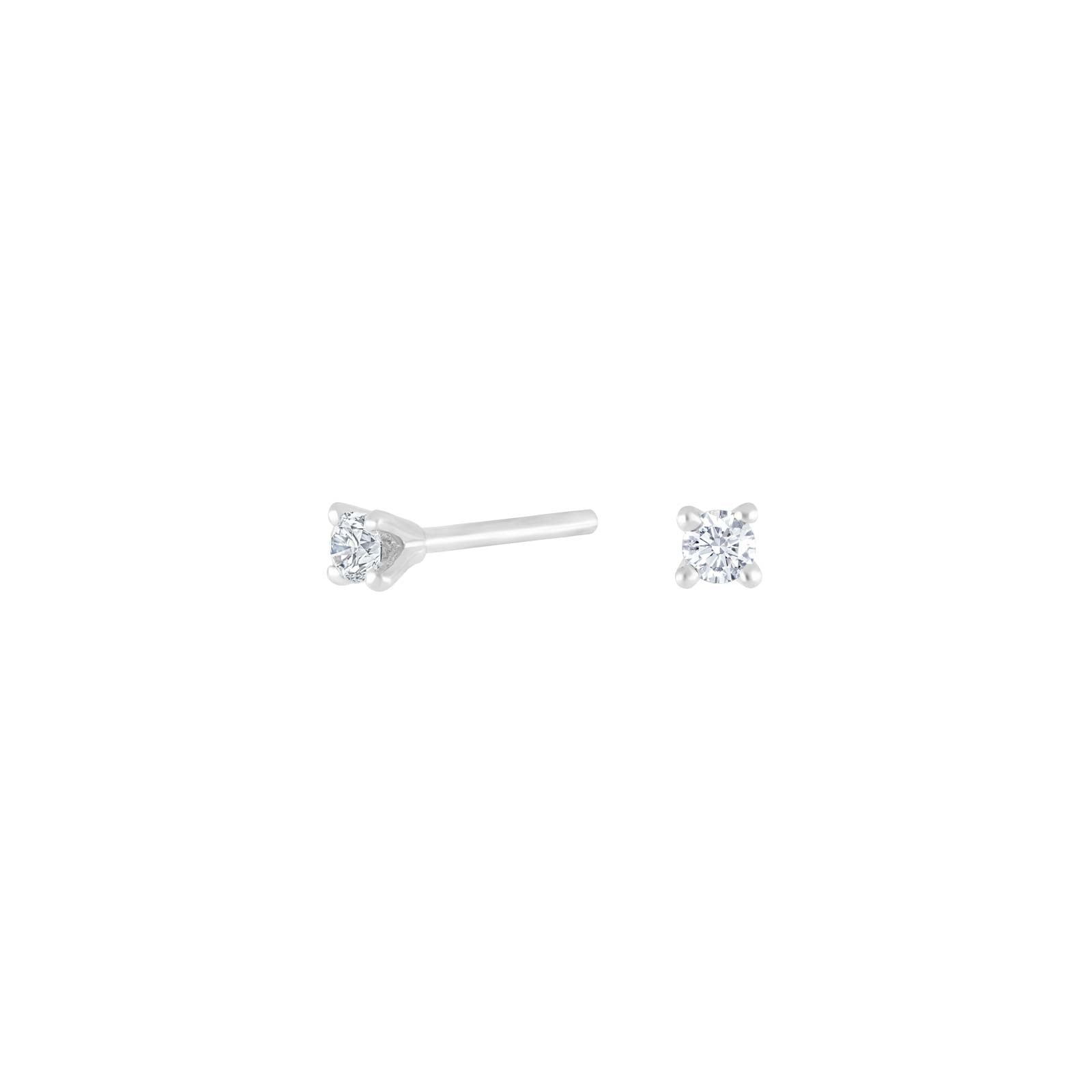 HEART 14ct. whitegold earrings w/dia 0.10ct W/SI