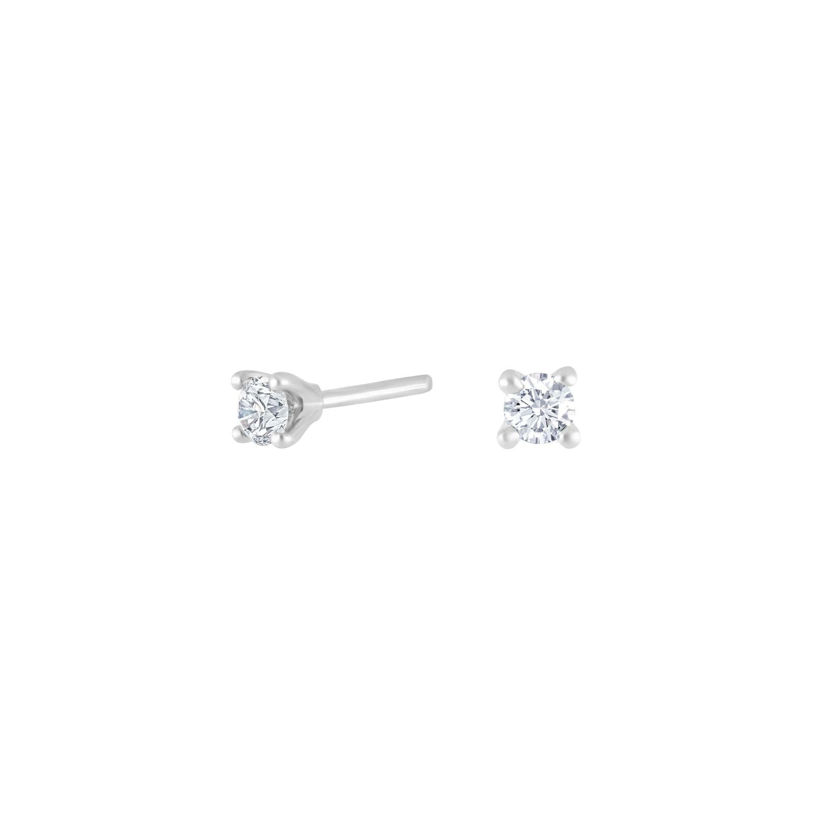 HEART 14ct. whitegold earrings w/dia 0.20ct W/SI