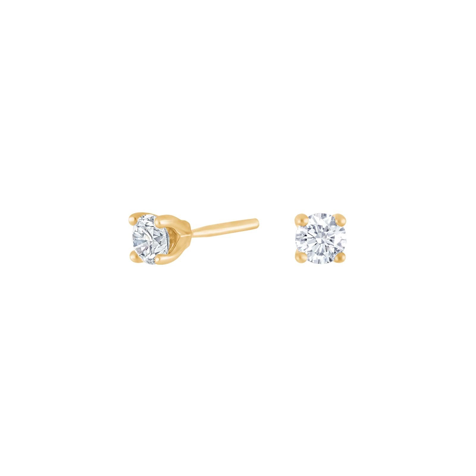HEART 14ct. gold earrings w/dia. 0.30ct W/SI