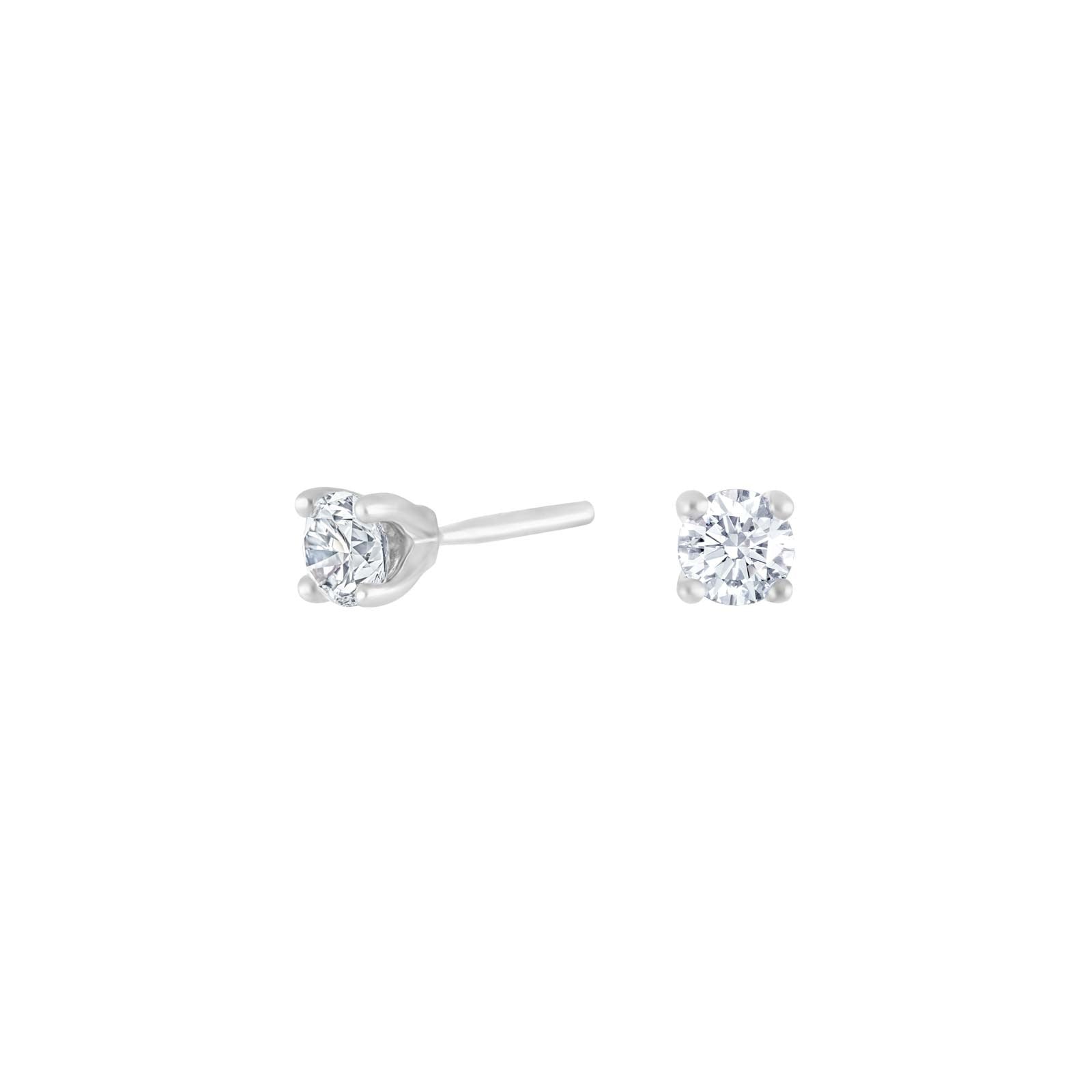 HEART 14ct. whitegold earrings w/dia 0.30ct W/SI