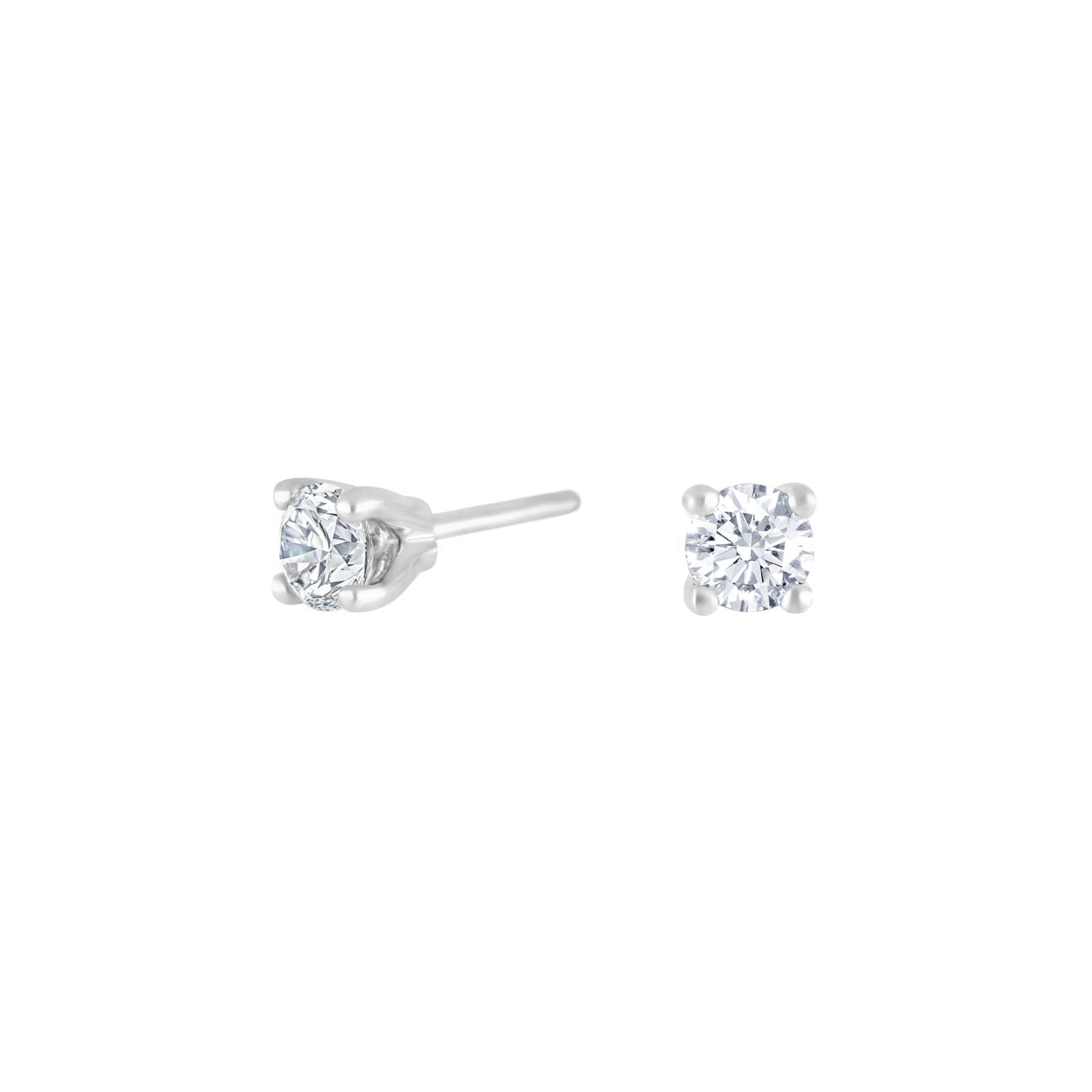 HEART 14ct. whitegold earrings w/dia 0.40ct W/SI
