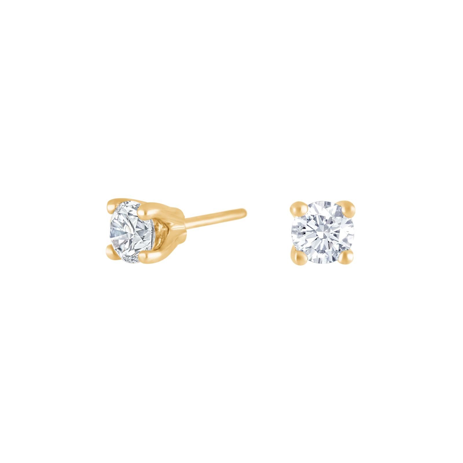 HEART 14ct. gold earrings w/dia. 0.50ct W/SI