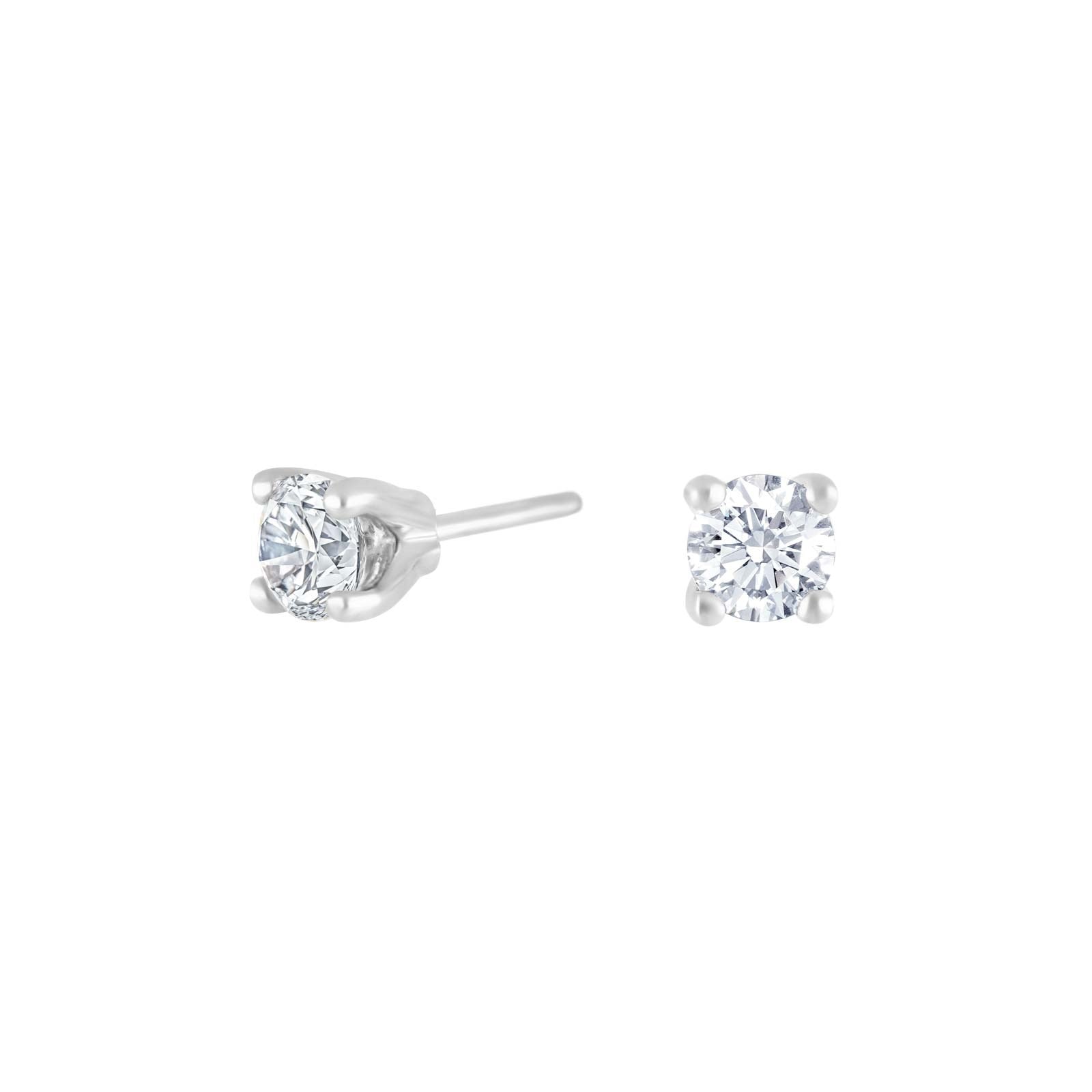 HEART 14ct. whitegold earrings w/dia 0.50ct W/SI