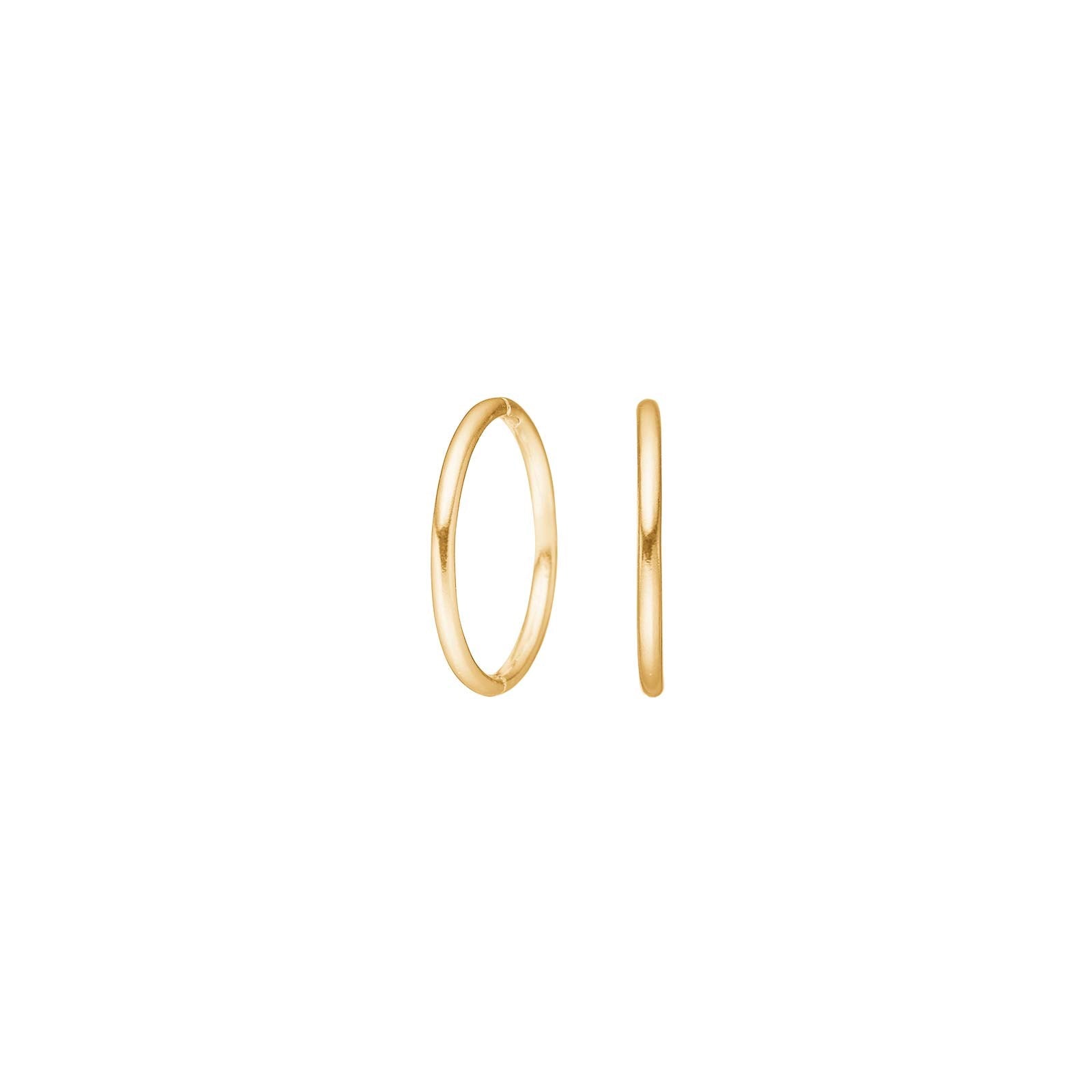 Gold-platet silver hoop earrings 14mm