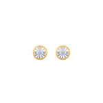 14k 3mm clear crystal bezel