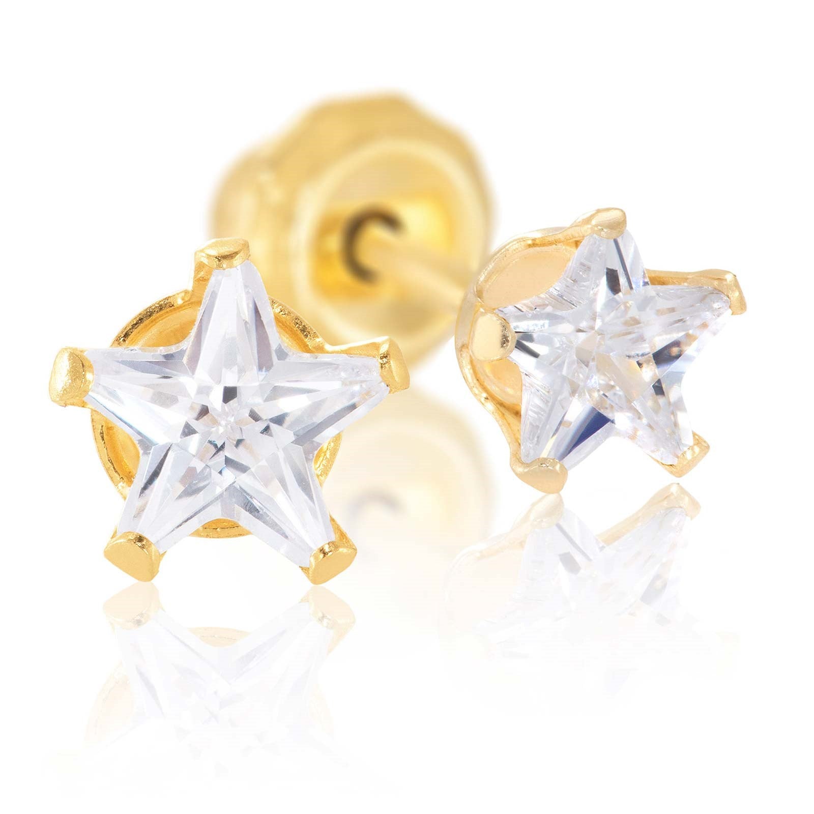 14k CZ star