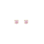 14k 4mm pink heart cz