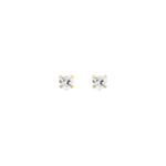 14k 4mm clear heart cz