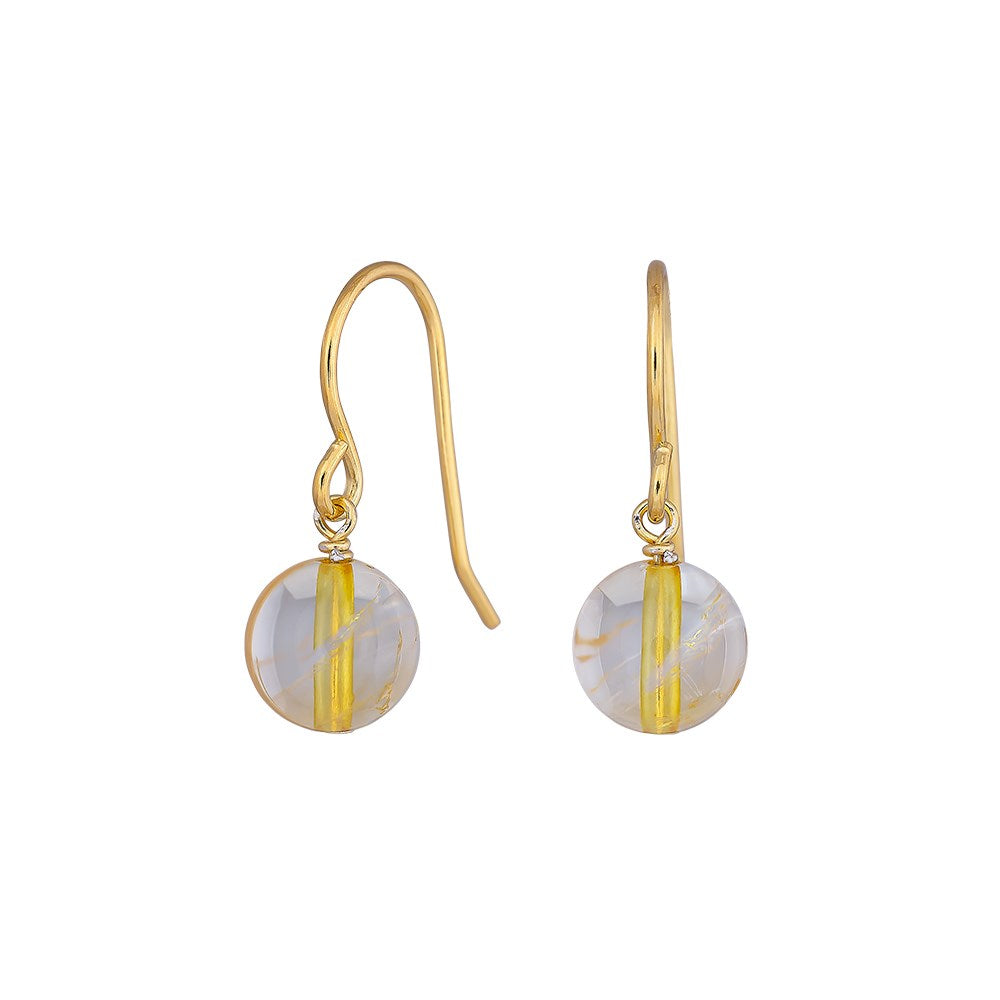 Sølv forg. ørehænger citrin