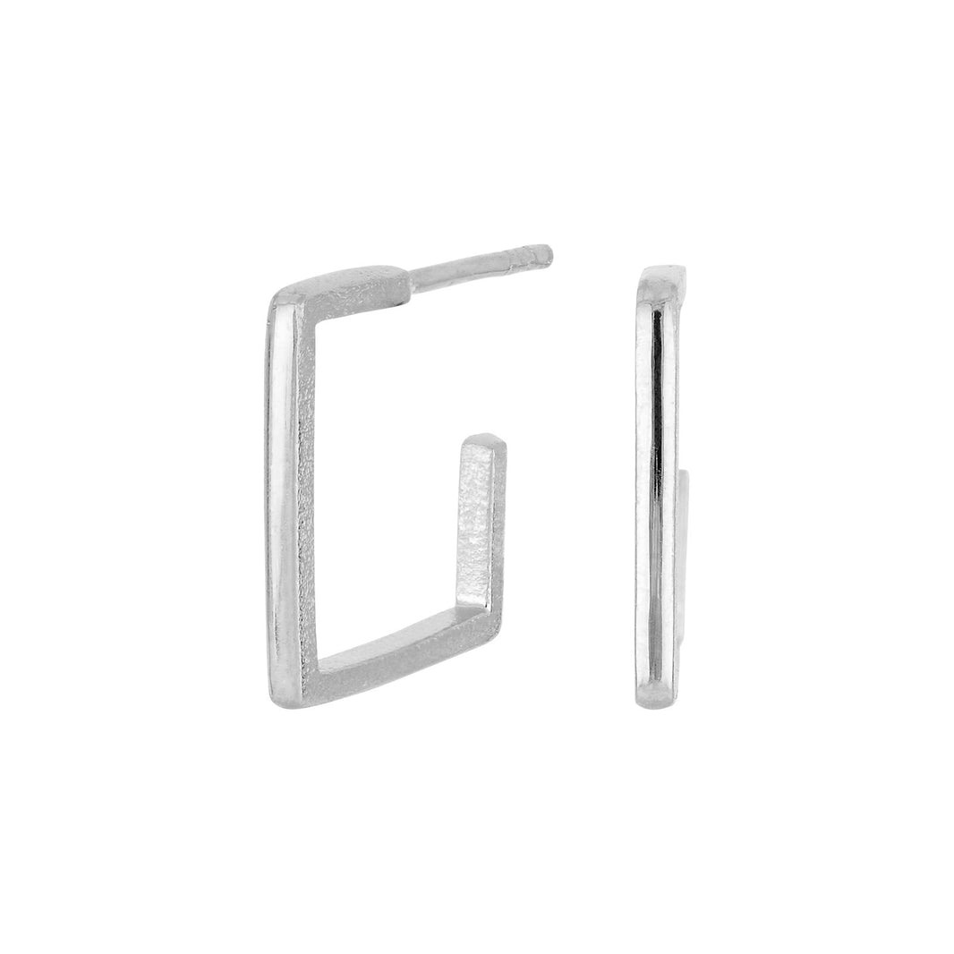 Silver rhod. hoop Square
