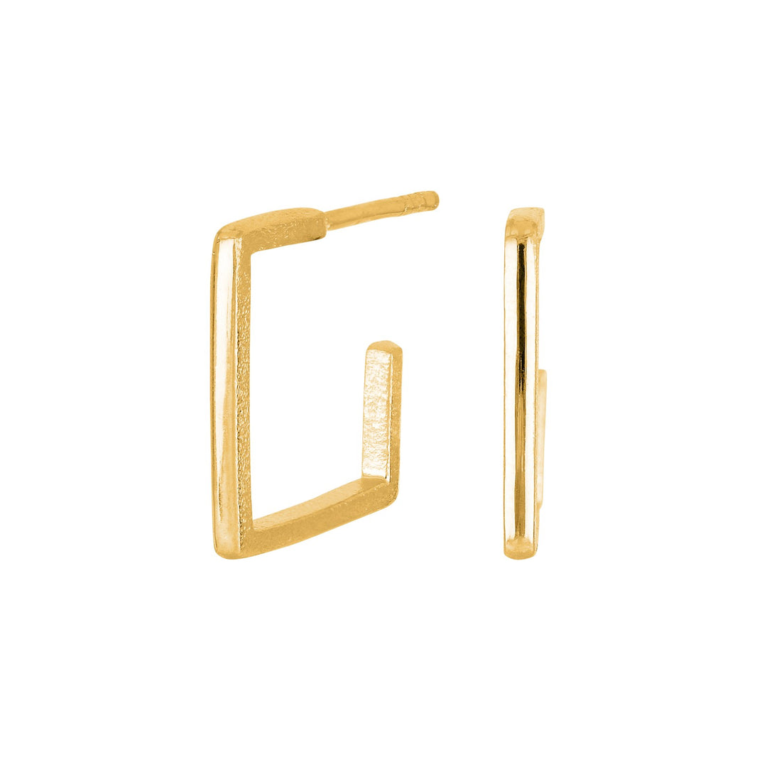 Silver goldplated hoop Square