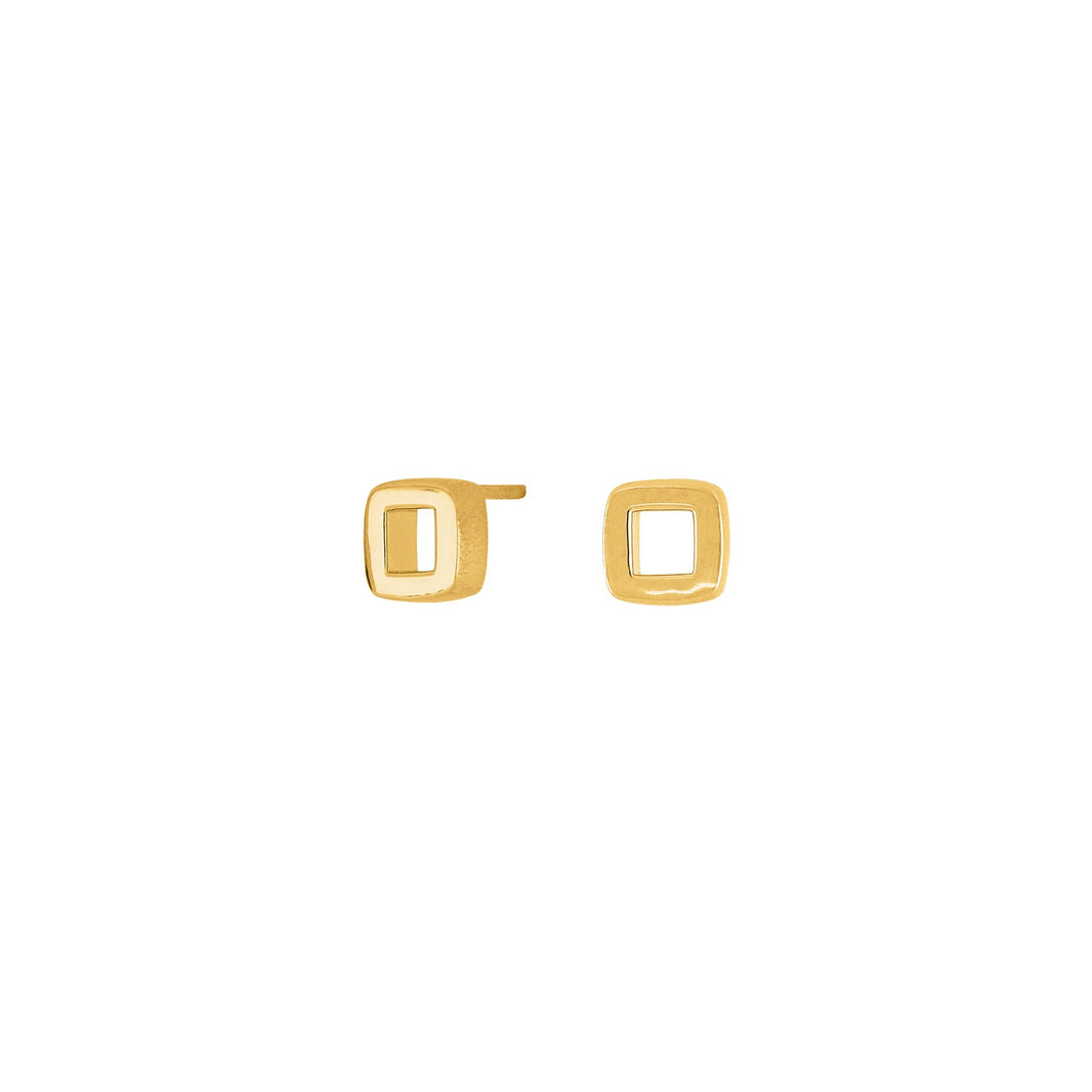 Silver goldplated earring Square