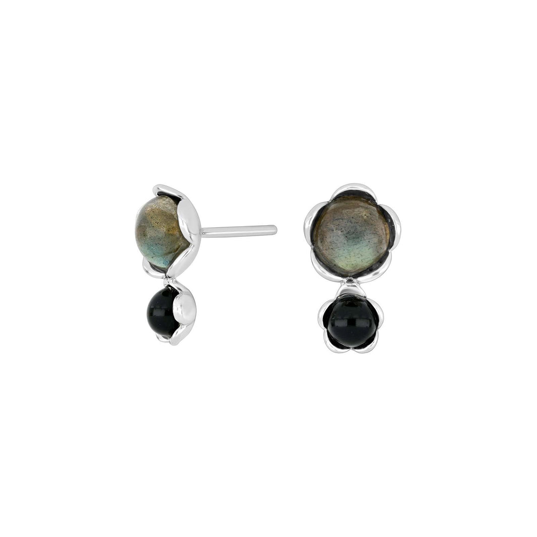 Silver rhod. w/labradorite + onyx