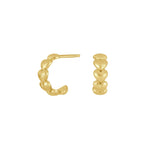 Goldplated silver hoops w. hearts