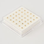 Nose pin silver 2mm crystal 36pc