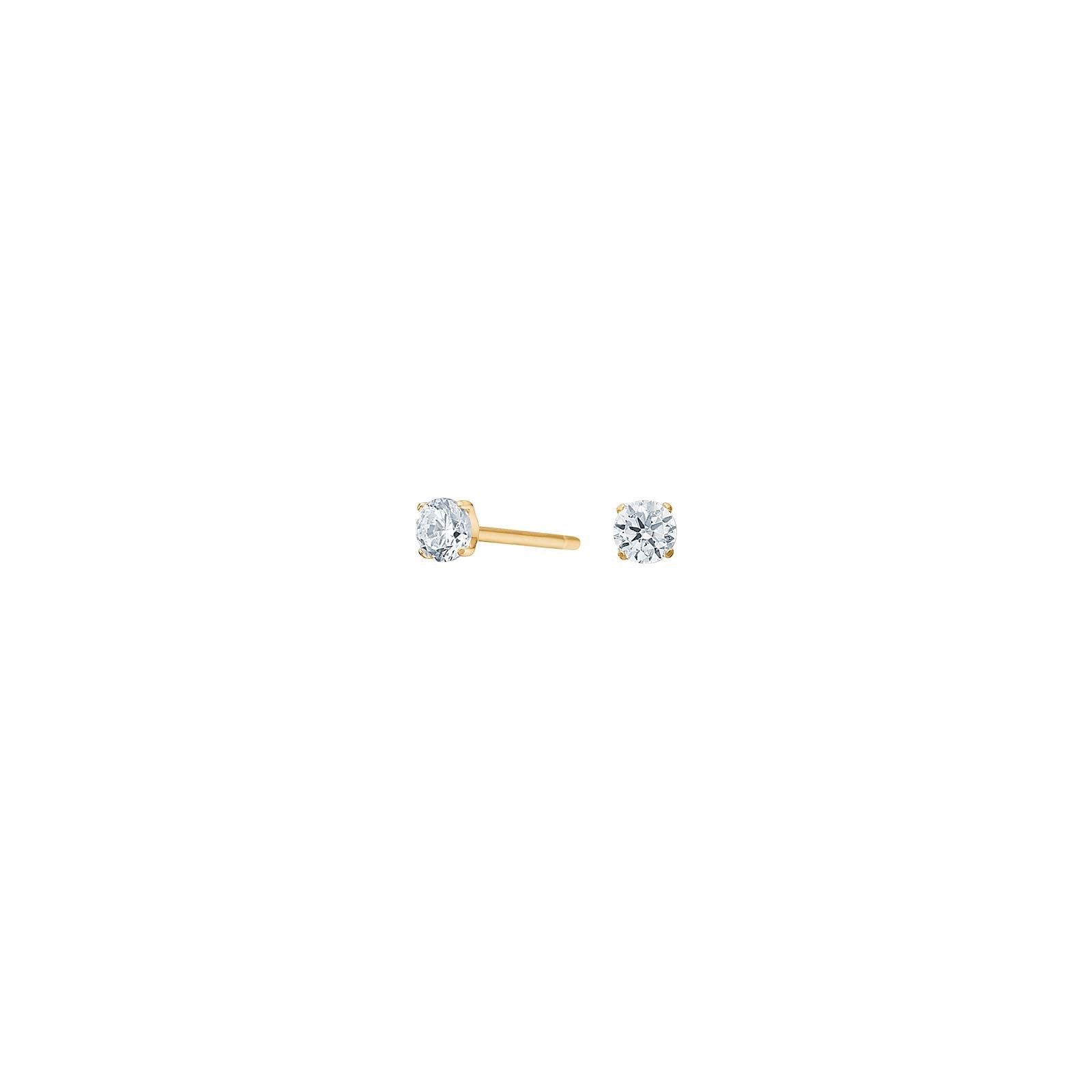 Titanium ear studs GP 3mm w. white cz