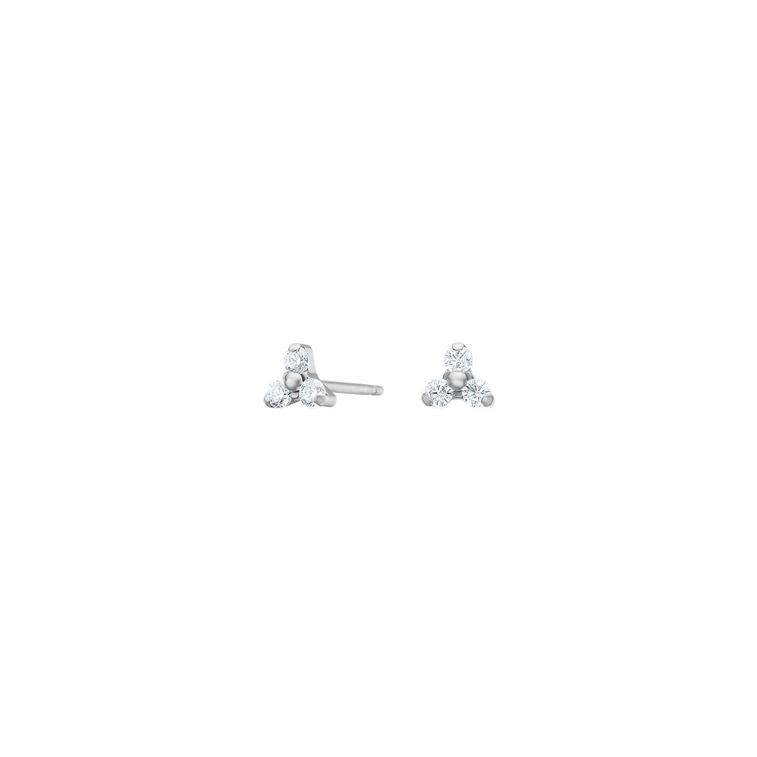 Titanium ear studs w. 3 cz