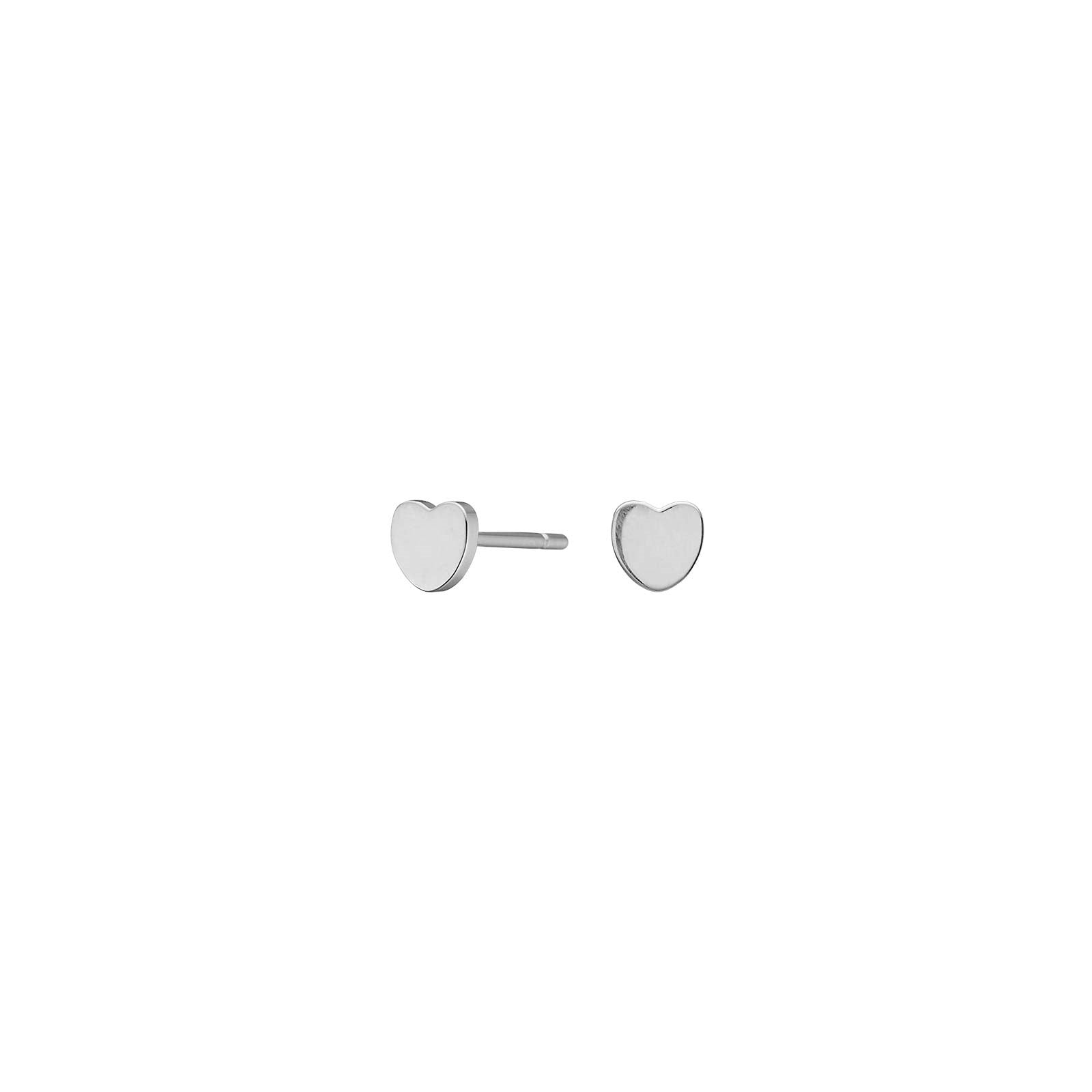 Titanium ear studs polished heart