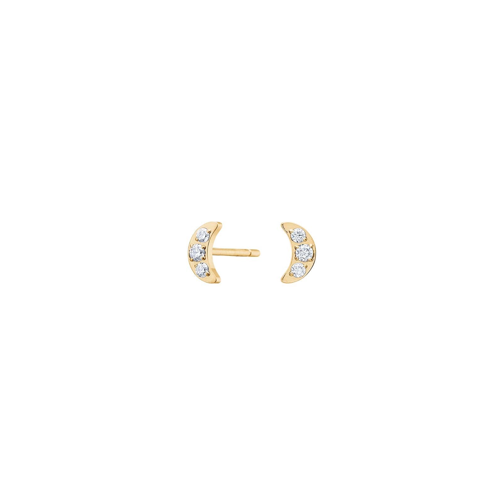 Titanium ear studs GP moon w. cz