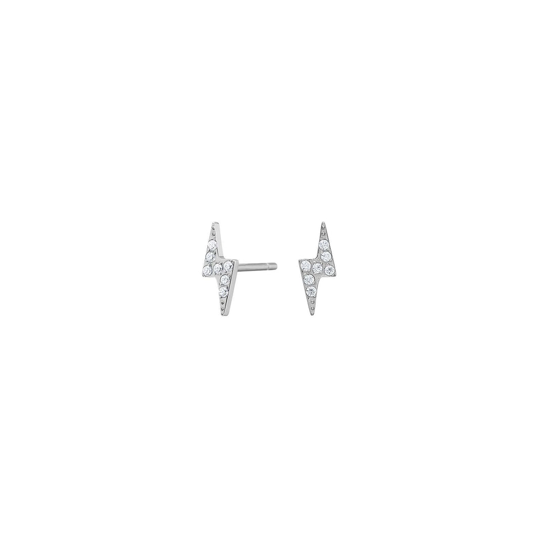 Titanium ear studs lightning w. cz